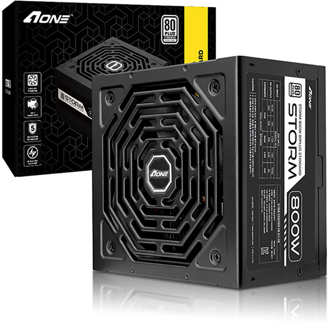 AONE 스톰 800W 80PLUS 스탠다드 블랙 PC 파워서플라이 컴퓨터 전원, STORM 800W 80+ STANDARD