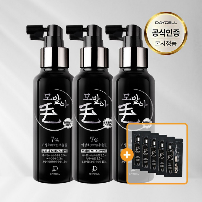 데이셀 모발아 두피케어 헤어토닉 액 150ml 3개+모발아 샴푸5매, 3개