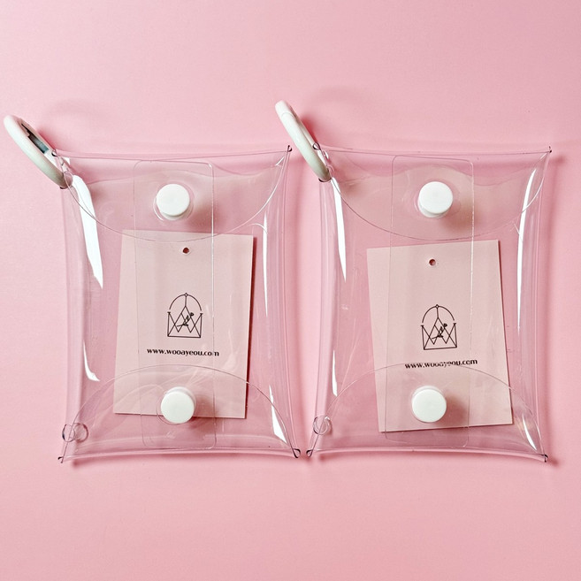 우아여우 투명 PVC 가챠 파우치 세트