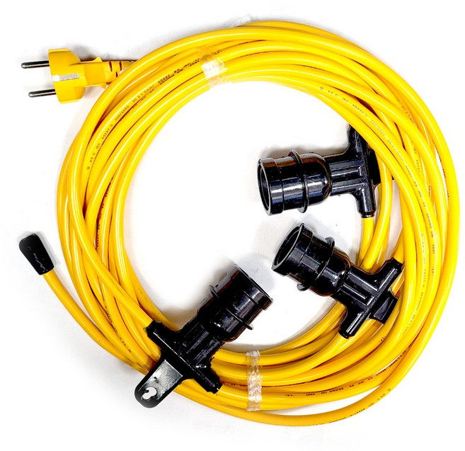 원스탑 전등선 10m3소켓 오징어등 루프탑조명 작업등, 노란색