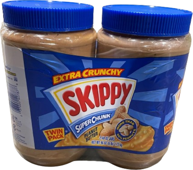 [코스트코] 스키피 크런치 땅콩버터 잼 (1.36kg 2개), 2.72kg, 1세트