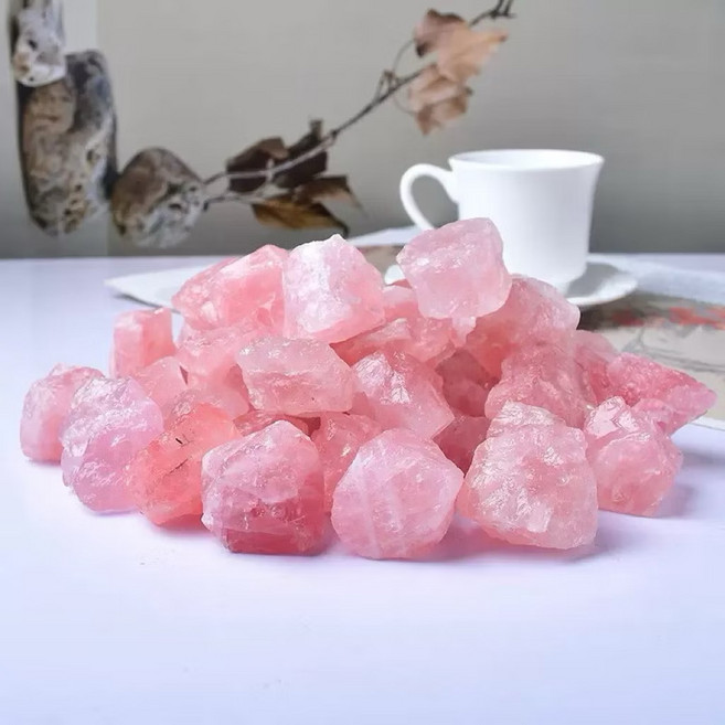 粉水晶原礦擺件 淨化空間 穩定情緒 居家裝飾 100g, 粉水晶100g