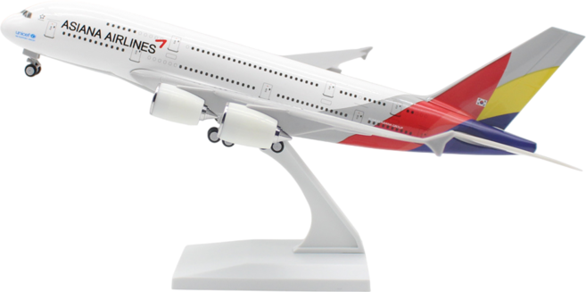 SHC 30cm 대형 모형항공기 1:200 대한한공 에어버스 A380 여객기 항공기 비행기 (바퀴포함), 1개, 30cm A380 아시아나항공
