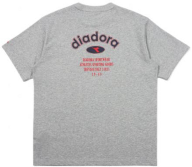 디아도라 Diadora 아치 심볼 반팔 티셔츠 멜란지 그레이 매장정품 116061