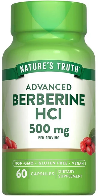 Nature's Truth Berberine HCl 500mg | 60캡슐 | 바베리 추출물 | 비건 GMO 프리 및 글루텐 프리 보충제, 1개 - 쿠팡