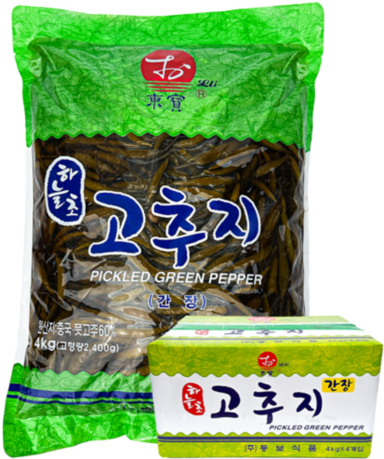 동보 하늘초 간장 고추 절임 업소용 장아찌 고추지 4kg, 1개