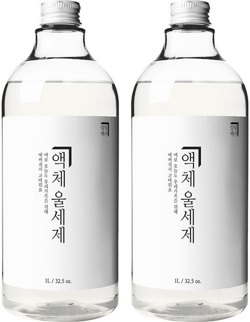 살림백서 액체 울세제 본품, 1L, 2개