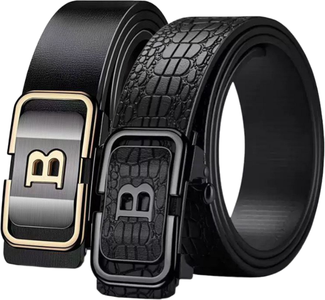 다판다지니 1+1 남성 벨트 세트 AB 선택형 고급 자동버클 소가죽 정장 캐주얼 공용