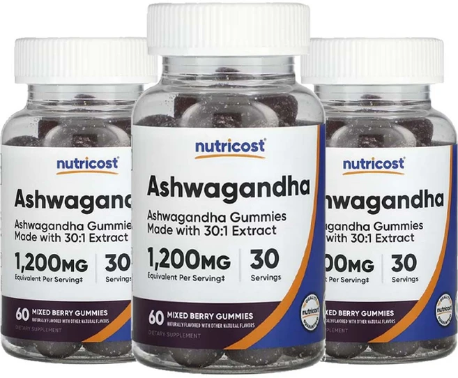 뉴트리코스트 아슈와 아쉬아 간다 구미 젤리 60개3통, 3개, 60정 - 쿠팡