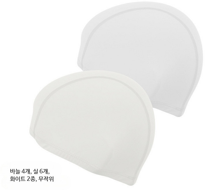 귀여운 실리콘 수영모자 남녀공용 방수 만화 디자인 실내외 겸용 수영장용 편안한 착용감 대머리용 스윔캡 다양한 사이즈 제공, 화이트 네 바늘 육 실 (포장 없음)