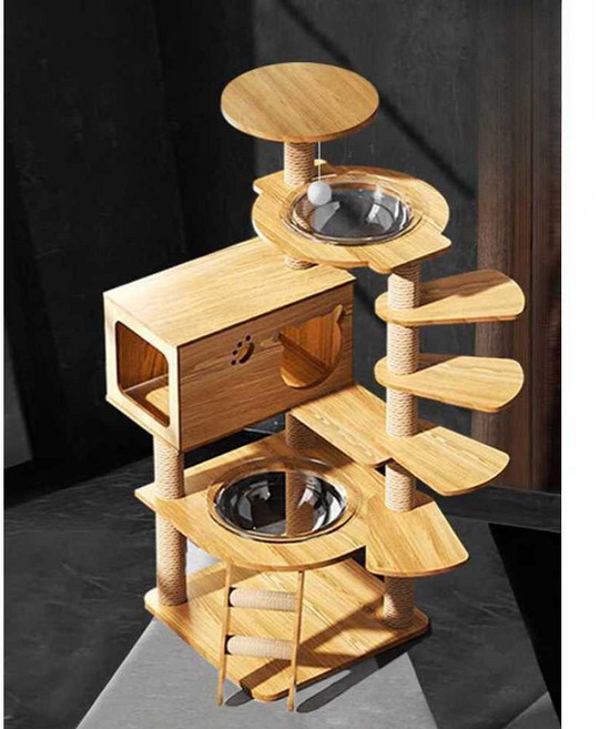 목재 고양이타워 캣타워책장 나무 선반 계단 캣워커, 1개, A타입