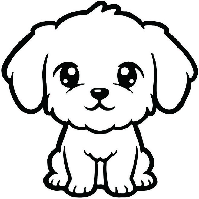 (아름드리) 애견 시리즈 말티즈 3타입 반려동물 댕댕이 강아지 그래픽스티커, 블랙