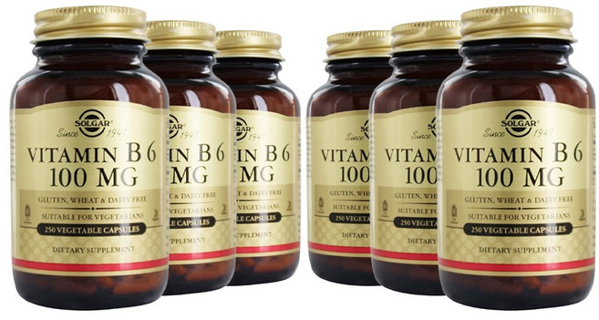솔가 비타민 B6 100mg 100정 (타블렛) Solgar Vitamin B6 100mg100tabs -6개 SET, 6개