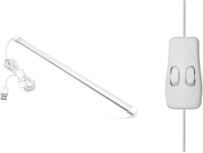 대한 USB LED 바 조명 대 3색 52cm, 주황빛 + 아이보리빛 + 하얀빛