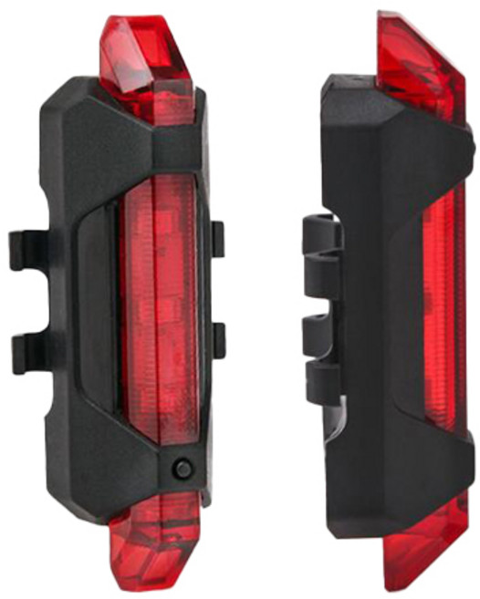 USB 충전식 자전거 LED 후미등 라이트 생활방수, 레드, 1개