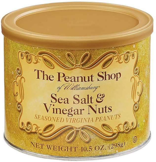 The Peanut Shop of Williamsburg 바다 소금 및 식초 너트 시즈닝 버지니아 피넛 297.7g(10.5온스), 1개, 298g