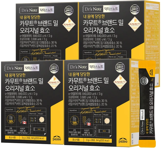 팔레오 닥터스노트 카무트 브랜드밀 오리지널 효소, 84g, 4개 - 쿠팡