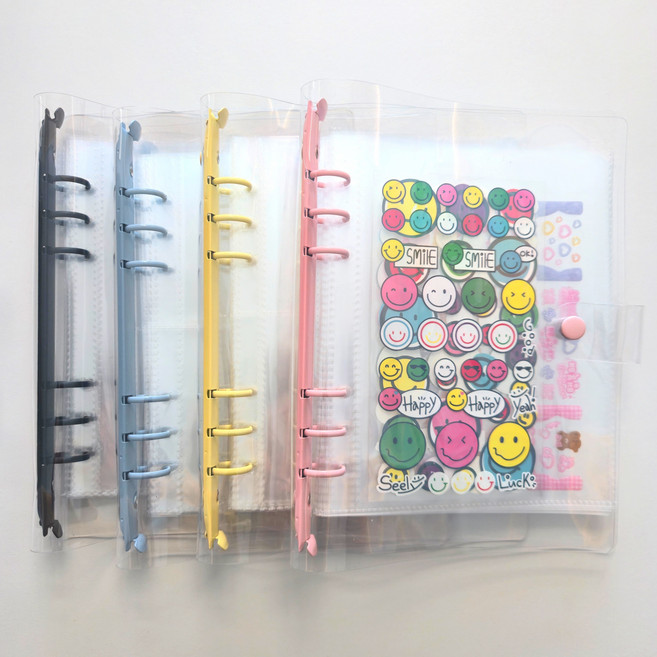 스티커포켓 6공 바인더 A5 + 속지 40매 세트, 1개, 핑크