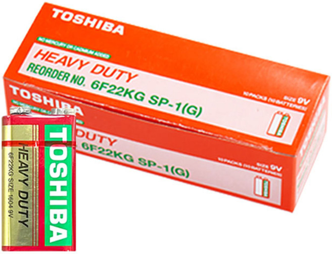 도시바 TOSHIBA 9V 건전지 10개입 (9볼트 6F22), 1개