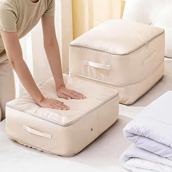 리빙픽 2개 가정용 대용량 부피 압축형 이불 의류 정리 수납박스, 1개입