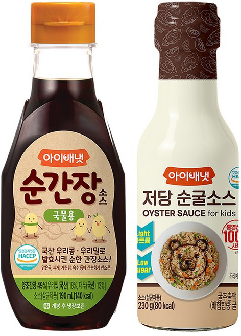 [아이배냇] 양념세트 순간장 국물용 저당 순굴소스, 1세트, 420g, 간장(국물용)+순굴소스