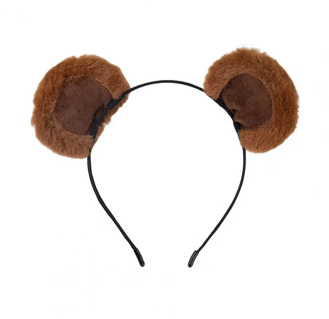 파티 의상 머리띠 봉제 곰 귀 다람쥐 머리띠 탄성 디자인 동물 테마 소녀 메이크업 헤드 기어 다람쥐 귀 머