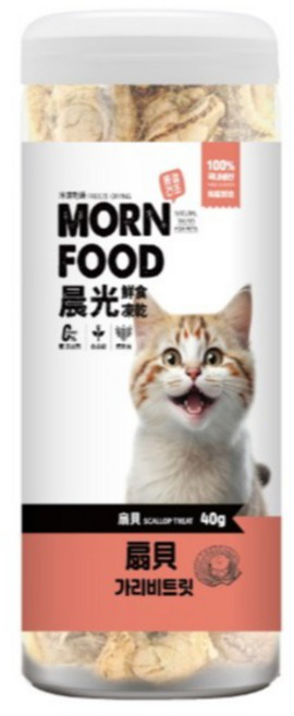 MORN FOOD 晨光鮮食凍乾 貓狗零食 韓國凍乾, 1個, 晨光貓用鮮食凍乾-扇貝, 晨光貓用鮮食凍乾-扇貝