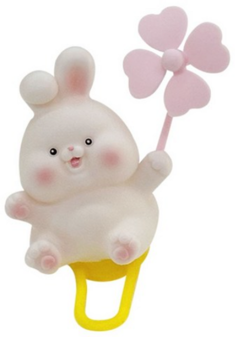 귀여운 바람개비 동물 캐릭터 자전거 오토바이 핸들 액세서리, 토끼, 1개