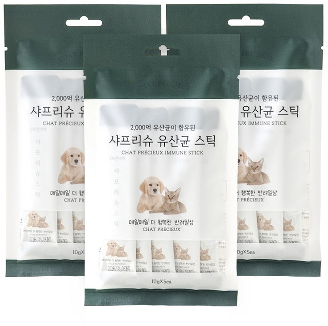 샤프리슈 유산균 15일 수의사가 만든 강아지 고양이 반려동물 유산균 짜먹는 츄르형 유산균, 3개, 장건강/유산균, 5회분