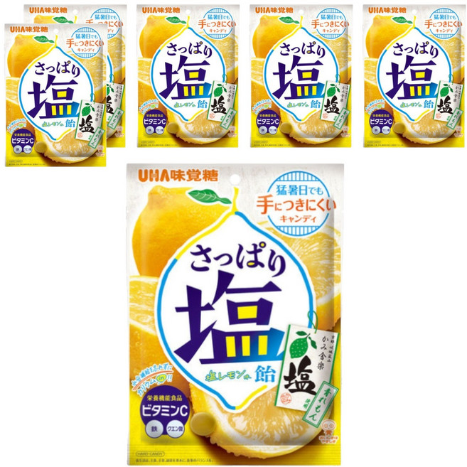 UHA 味覺糖 清爽鹽糖 檸檬味, 6個, 64g