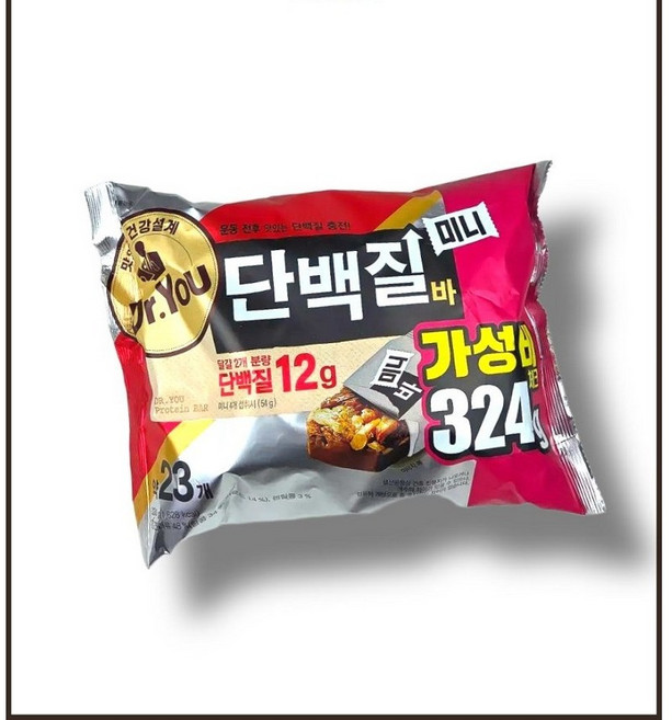 오리온 닥터유 단백질바 미니 324g 대용량 개별포장 영양간식 식단관리 운동 전후, 1개
