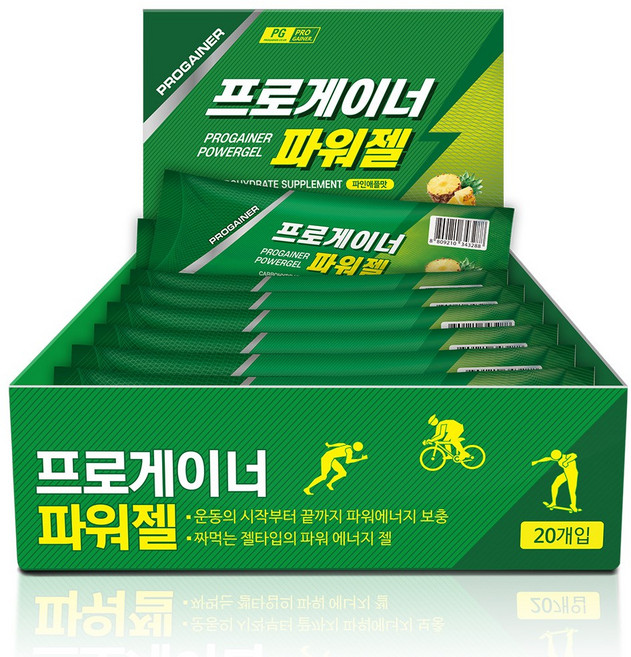 프로게이너 파워젤 파인애플맛 스포츠 에너지젤, 800g, 1박스