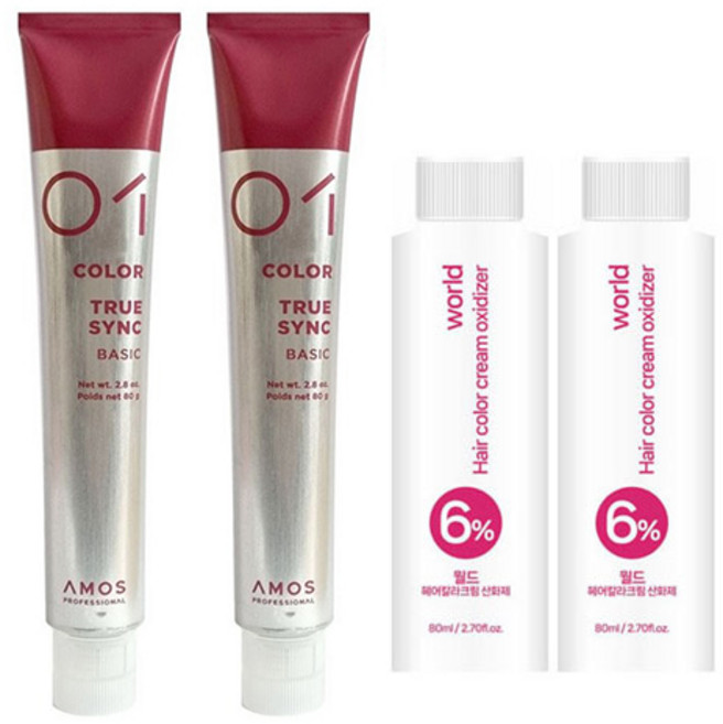 아모스 염색약 칼라제닉 트루싱크 80ml, 아모스 트루싱크7.04 [80ml], 2개