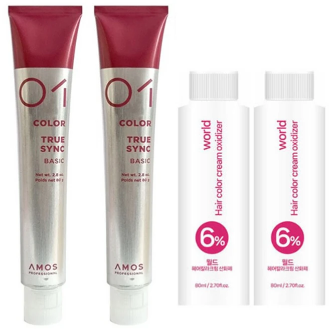 아모스염색약 칼라제닉 트루싱크 80ml + 산화제, 6.04, 2세트 - 쿠팡