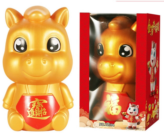 새해 말저금통 집들이선물 말장식 말장식품 말소품, 1개, 골드