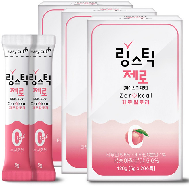 링스틱 제로 칼로리 아이스피치, 120g, 3개