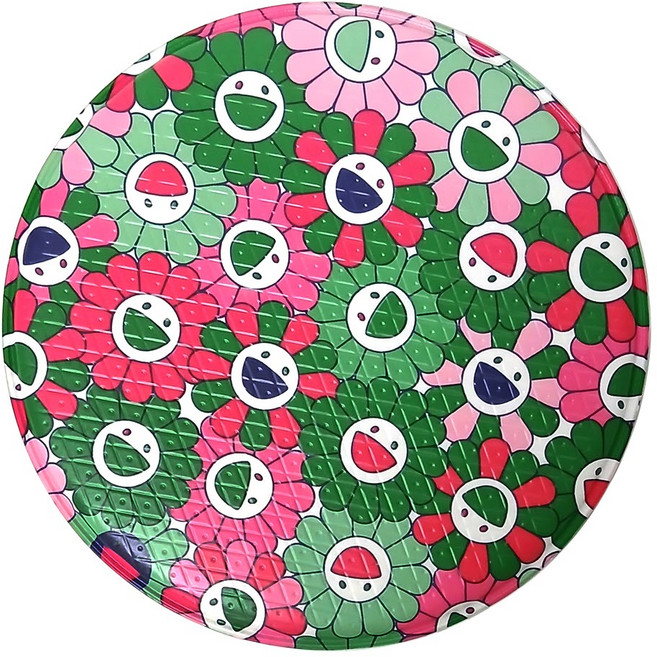 토탈하우스 해피플라워 사우나방석 원형 (M) 양면 사우나매트 국산제조 캠핑방석 목욕방석 원형방석, 1개, 그린