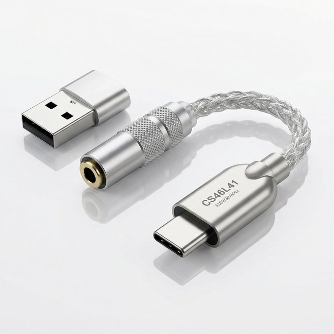 아모란나 C타입 Audio DAC 이어폰 앰프 CS46L41 헤드폰 젠더, DAC C타입 to 3.5mm 이어폰 헤드폰 마이크