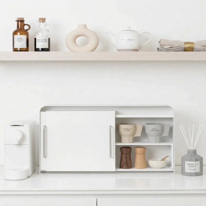 리빙투 철제 수납함 슬라이드 주방 조미료 양념통 정리함, 1개