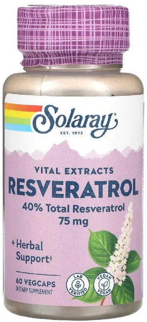 쏠라레이 바이탈 익스트랙트 레스베라트롤 75mg 60 베지캡슐, 1개, 60정 - 쿠팡