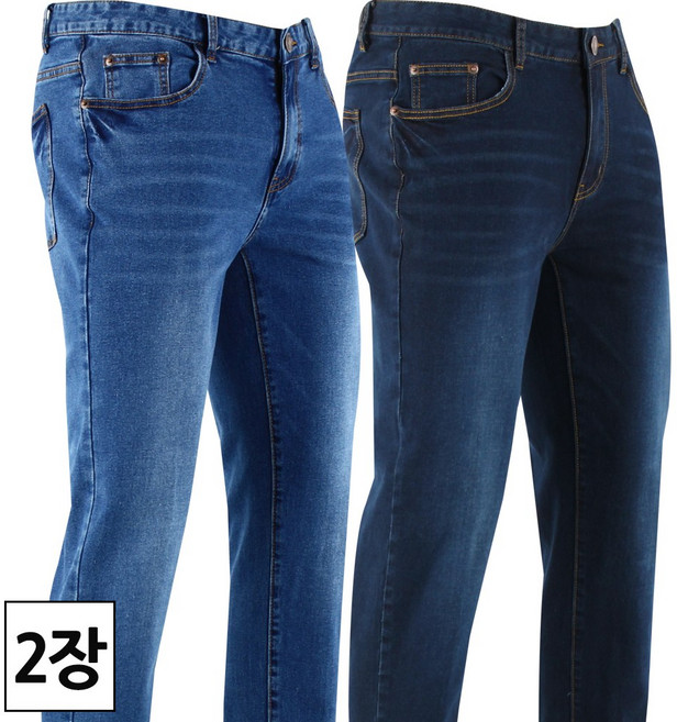 2장 [더맨월드] 사계절 남자 MW-SA 캐주얼 스판 진_입는 순간 편안한 사방스판 내츄럴 워싱 38~38인치 빅사이즈 데님 M1740