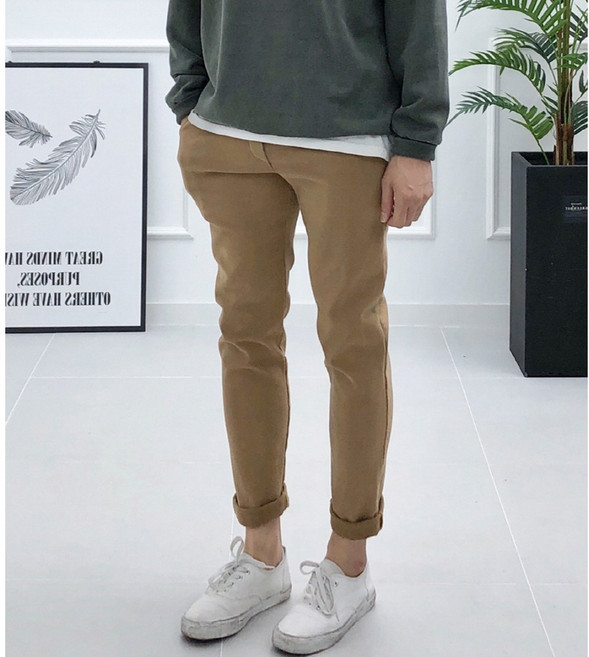 장롱 남성 밴딩 기모바지 스판 면바지 6컬러