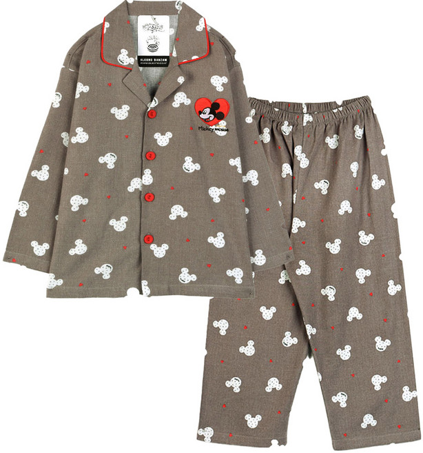 알콩단잠 국내생산 정품 디즈니잠옷 미키마우스 순면 아동용 여아/남아 잠옷 파자마 상하복 세트