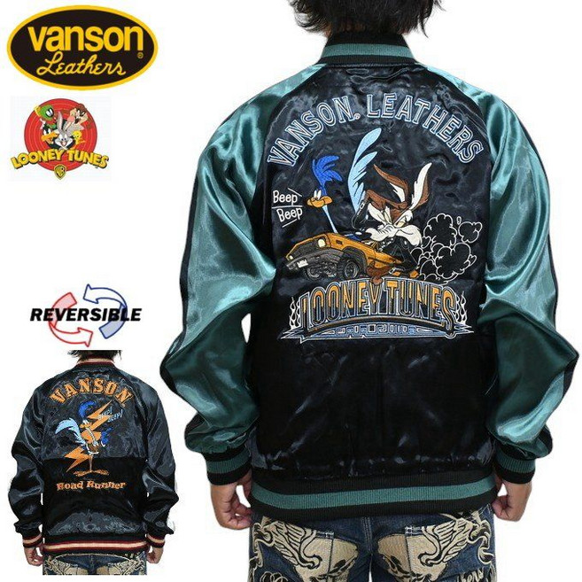 밴슨 루니 툰스 와일리 코요테 수베니어 스카잔 스카쟌 바이커 재킷 LTV-2405