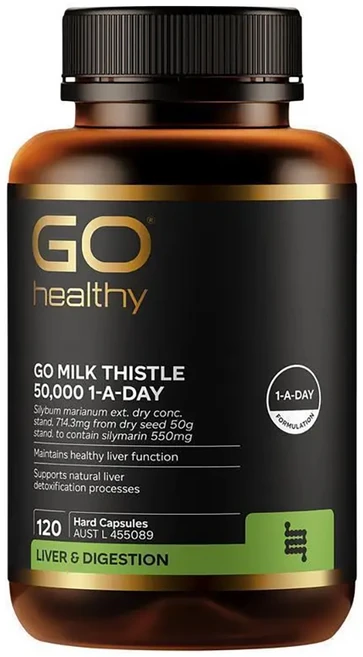 [해외]고 헬씨 Go Healthy Milk Thistle 50000mg 1ADay 120 Vege 캡슐 Exclusive Size 20424, One Color, One Size, 1개, 120정 - 쿠팡