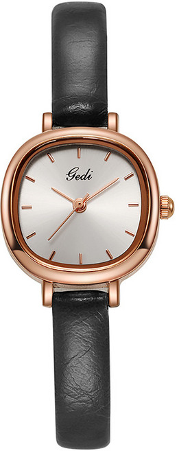 여성 스퀘어 다이얼 가죽 쿼츠 시계