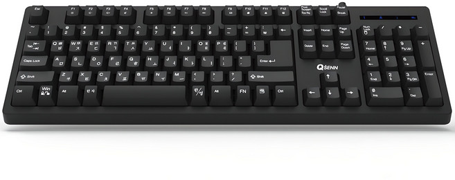 큐센 USB 멤브레인 유선 일반형 키보드, 블랙, SEM-DT45 Plus