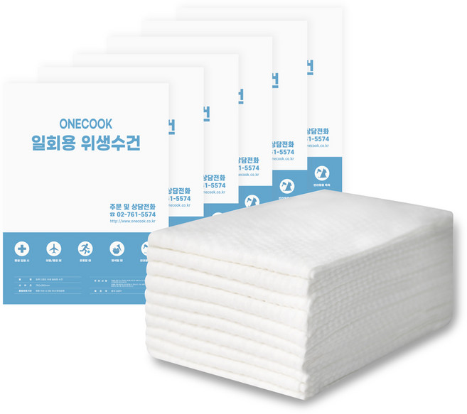 원쿡 일회용 수건 다용도 위생 여행용 타올 대형, 화이트, 1세트, 일반형_일회용수건 (60매)