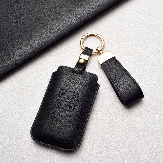 르노삼성 키케이스 QM6 SM6 XM3 아르카나 전용 1:1 호환 가죽 스웨이드 프리미엄 키홀더 방탄 고급감, 르노 Ab 타입, 매트 블랙