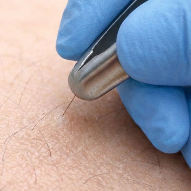 발렌타 미끄러짐 없는 전문가용 미세모 족집게, 1개, 실버